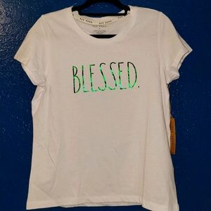 Rae Dunn. "BLESSED." Medium flowy Shirt.